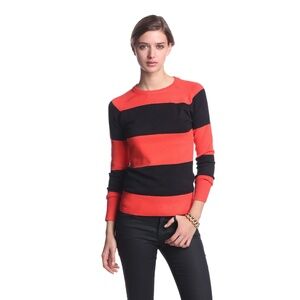 French Connection Babysoft Thick Stripe Sweater Favela Red/Black LG